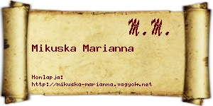 Mikuska Marianna névjegykártya
